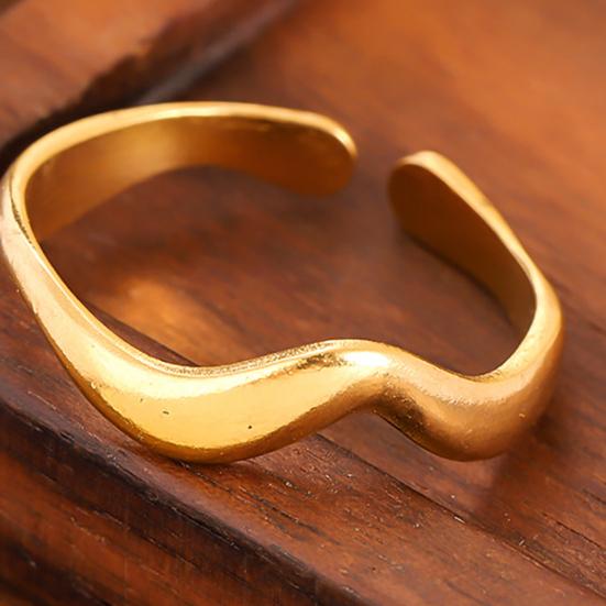 Thumb Ring Irregular Line Shape Adjustable Opening Design Finger Ring Stainless Steel Finger Band Versatile Jewelry Gift
