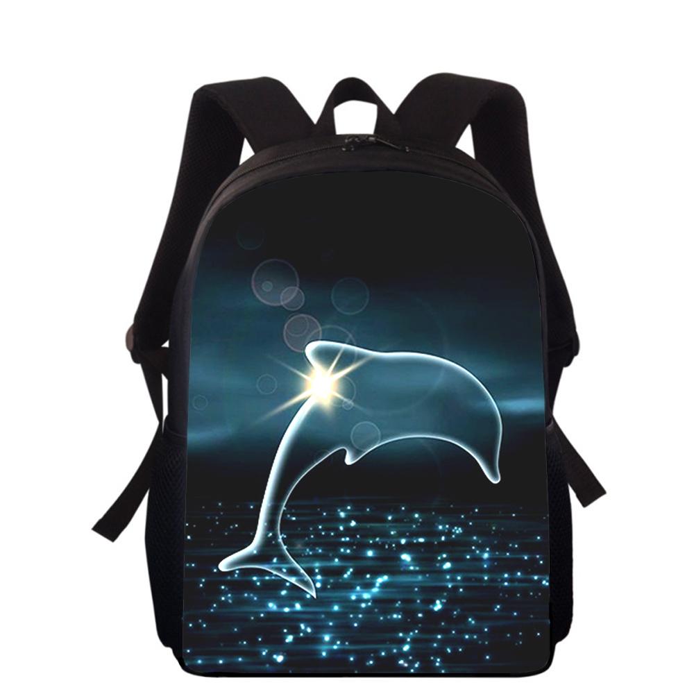 Dolphin Animal 16" 3D Print Kids Backpack Primary School Bags for Boys Girls Back Pack Students School Book Bags