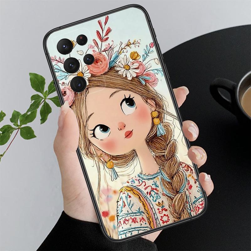 Lovely Girl Phone Case For Samsung A55 A16 A56 A36 A35 A15 A53 A54 A33 A34 A25 A05S A52 A52S A14 A24 A26 A71