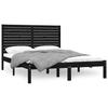 Solid Wood Bed Black 150 x 200 cm