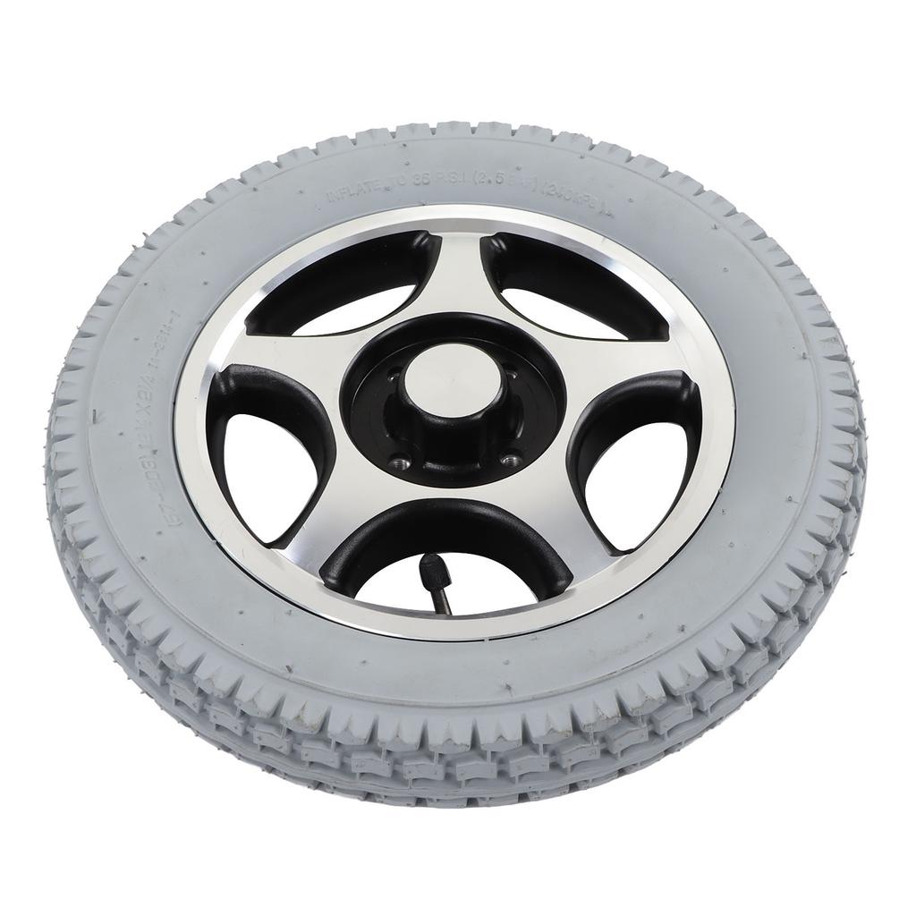 320mm Wheelchair Tire PU Inflatable Wheel Alloy Steel Hub Disabled Vehicle Rear Tyre 4 Hole