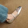 New Women's Leather Lazy Shoes Round Head Low Heel Four Seasons Wear Casual Single Shoes Large Size Comfortable Soft Sole Solid Color Light Mouth
