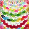 1 Pcs Cute Colorful Fan Banner for Birthday Party Baby Shower Wedding Kindergarten School Carnival Christmas Party Decoration