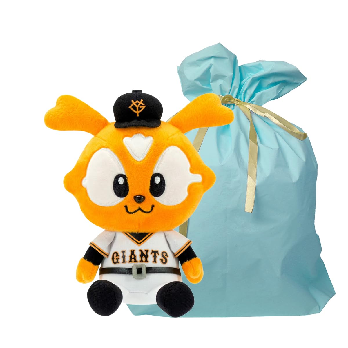 Yoshitoku Jabbit Beans Plush Toy Official Licensed Comes in a Gift Bag Blue Color (Sitting 17cm) [Yomiuri Giants] Product, (with Ribbon),