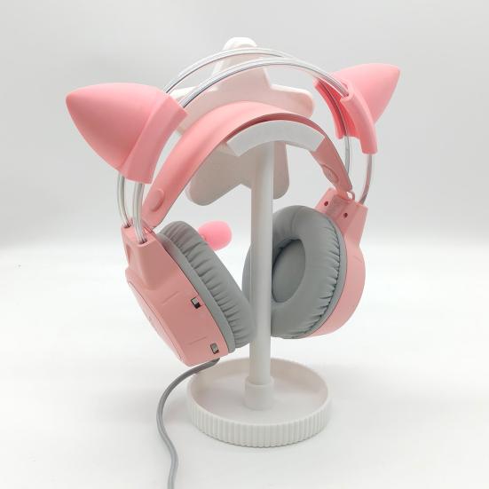 3D-printet Hovedtelefonholder, Stjerneformet Headsetholder, Øretelefonholder med Kabelholder, Fleksibel Hovedstøtte med Solid Base til Alle Hovedtelefonstørrelser