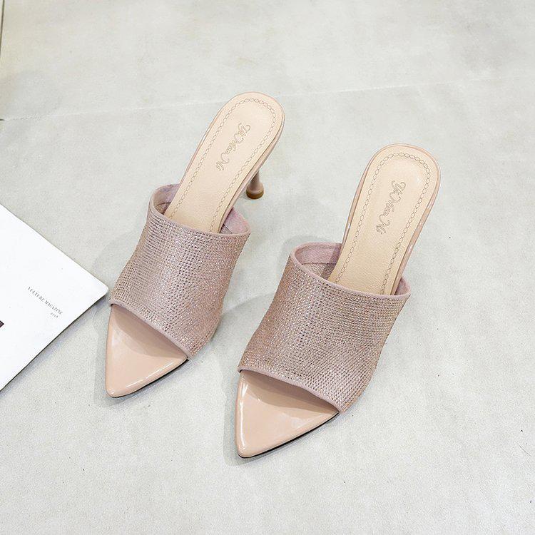 Slippers Women Wear High-heeled Rhinestone Fairy Wind Sandals Women's Shoes