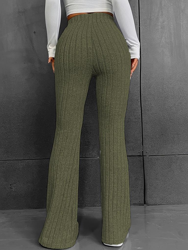 Women's Slim Fit High Waist Micro Detail Long Pants Autumn Winter New Style Fashion Trousers