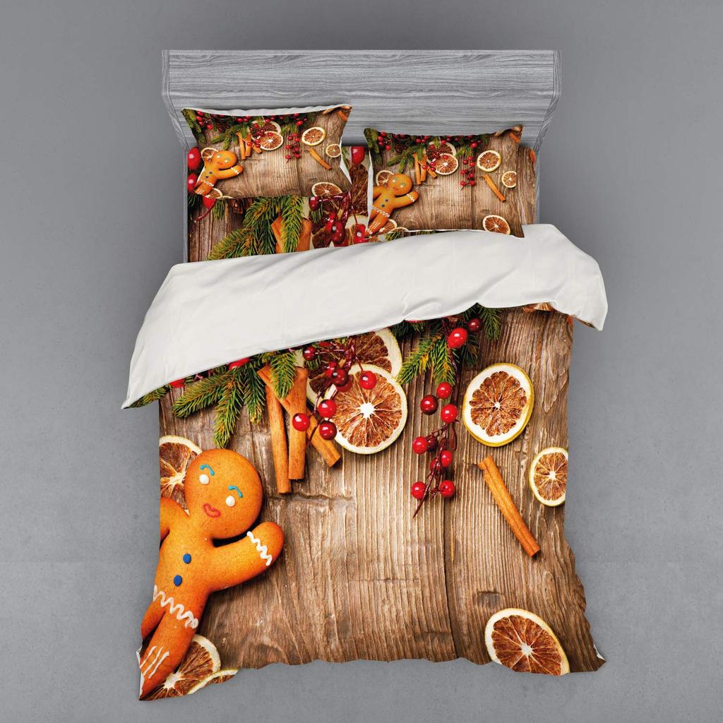 Biscuit Duvet Cover Sets For Kids Boys Girls Queen King Lightweight Quilt Covers Food Theme Bedding Set Room Decor No Comforter