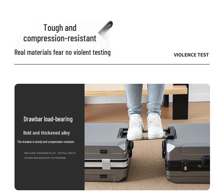 2025 Durable 20" Carry-on Aluminum Suitcase with Universal Wheels for Men and Women