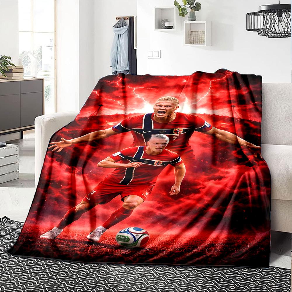 1pc Haaland11 Blanket, Gift, for Men and Women, Soft Blanket, Good for Sofa Bed Couch Travel, Lightweight Flannel Blanket