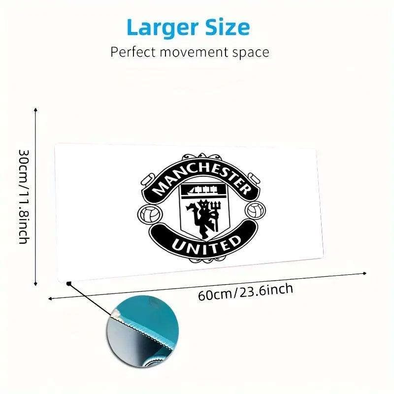 Tappetino Mouse Manchester United FC, Tappetino da Scrivania XXL per Gaming, Tappetino Mouse XXL Antiscivolo per Laptop e Tablet, Tappetino per Mini PC con Bordi Cuciti