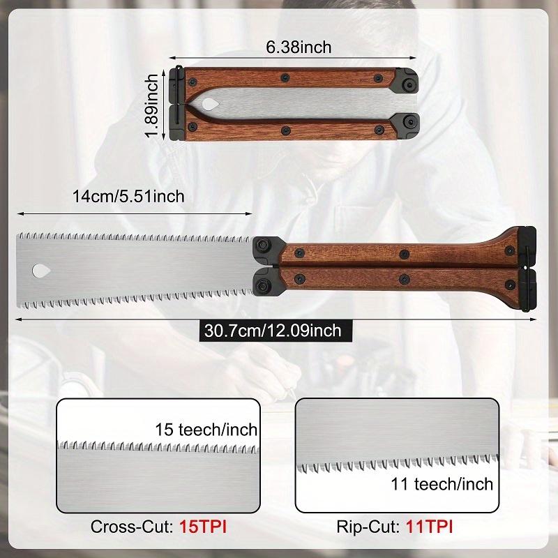 5.5 Inch Mini Pocket Folding Saw  SK5 Blade Wood Saw for Woodworking  11/15 TPI Double Edges Pull Saw  Flush Cut Saw for Wet/Dry Wood