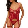 Sexy lingerie French ultra-thin mesh lace fishbone suit with big breasts and small anti-sagging bra set