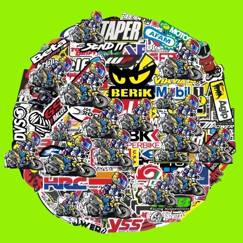 40/80/120pcs Random Motorcycle Ornamental Stickers Decals Bike Helmet Tank Racing Sponsor Logo Set for Kawasaki Honda Yamaha BMW