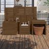 4 Piece Garden Storage Box Set Honey Brown Solid Pine Wood