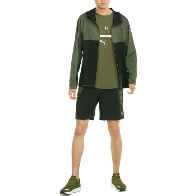 PUMA Reflective Hooded Zip-Up Jacket Men Outerwear Grape-Leaf-Green 520848-44