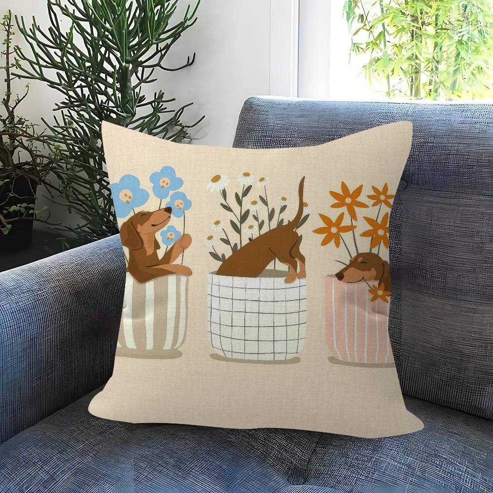 

Sausage Dog Dachshund cute Cushion Cover Pillowcase Upholstery Sofa Throw Pillow Home Decor Pillowcas 30x30 cm