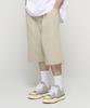 CARGOBROS Cotton Wide Curved Half Denim Pants (Beige)