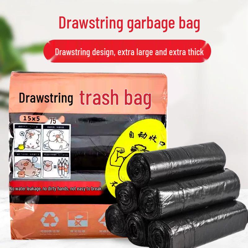 Large Pink Drawstring Garbage Bags for Kitchen and Dorm