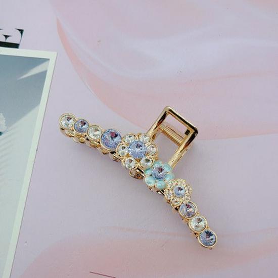 14K Gold Plated Rhinestone Crystal Hair Clip for Qipao - Chinese, Japanese, Korean Style K9 розовый