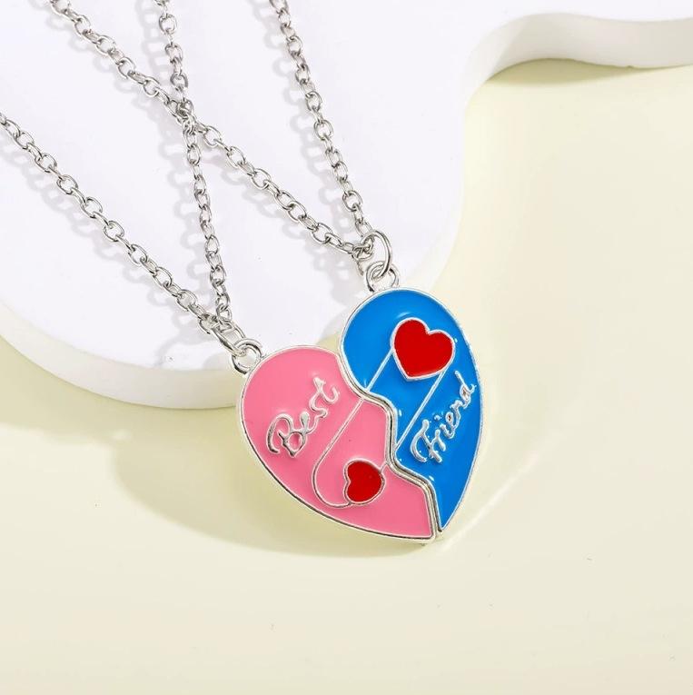 Hot-selling good friend series necklace fashion alloy magnetic love pendant girlfriend set gift