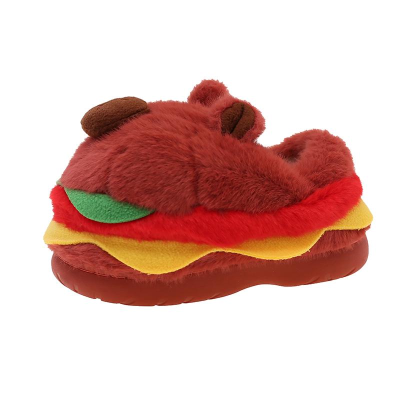 

Модные плюшевые хлопковые туфли зима новые с круглым носком глубоким вырезом мягкой подошвой нескользящие износостойкие на плоской подошве тапочки с закрытым носком 45