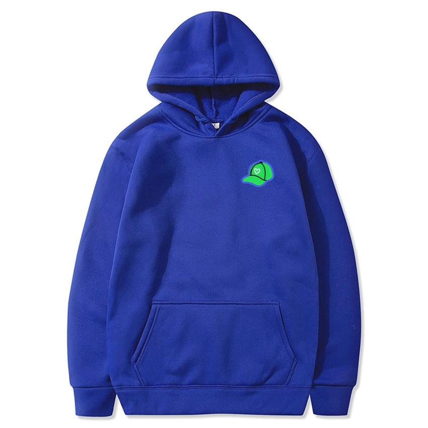 2025 Autumn/Winter New Green Baseball Hat Printed Hoodie Classic College Style Hoodie Daily Fashion Warm Hoodie