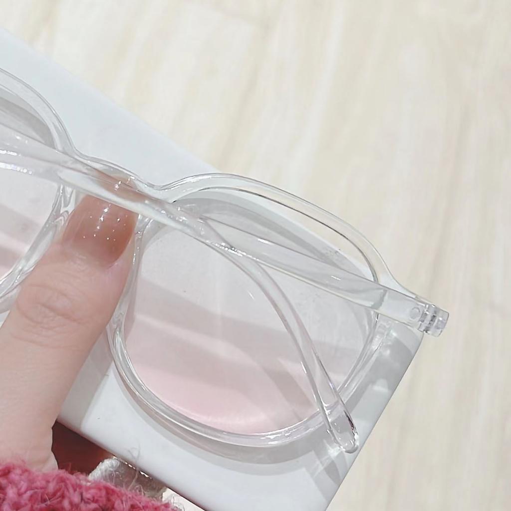 Large Frame Glasses Block Blue Light 0 Diopter Computer Gaming Glasses for Fashion Lady Transparent