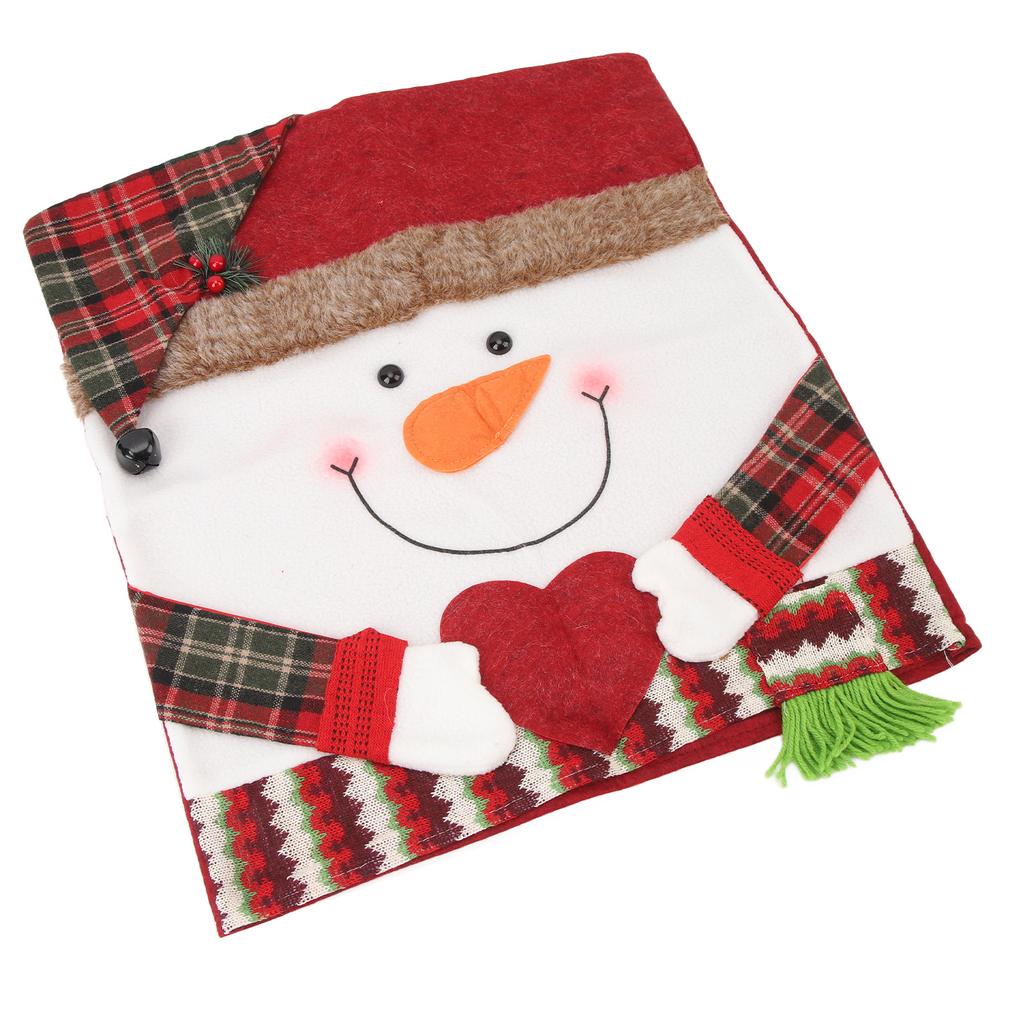 Weihnachtsessen Stuhllehnenbezüge Einfach zu installieren Weich Knitterarm Rutschfest Weihnachts-Stuhlhussen für Esszimmer