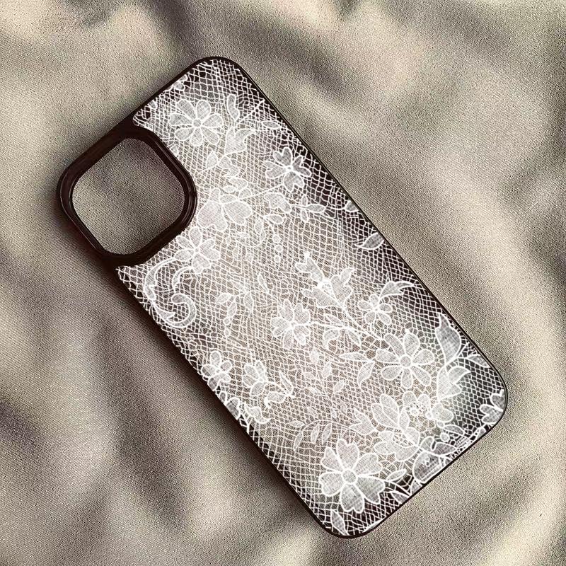 Ins Aesthetic White Lace Clear Phone Case for Redmi 14C 13C 12C Xiaomi Redmi Note 13 12 11 10 4G 14 Pro Plus 5G Shockproof Cover Redmi Note 12 Pro 4G