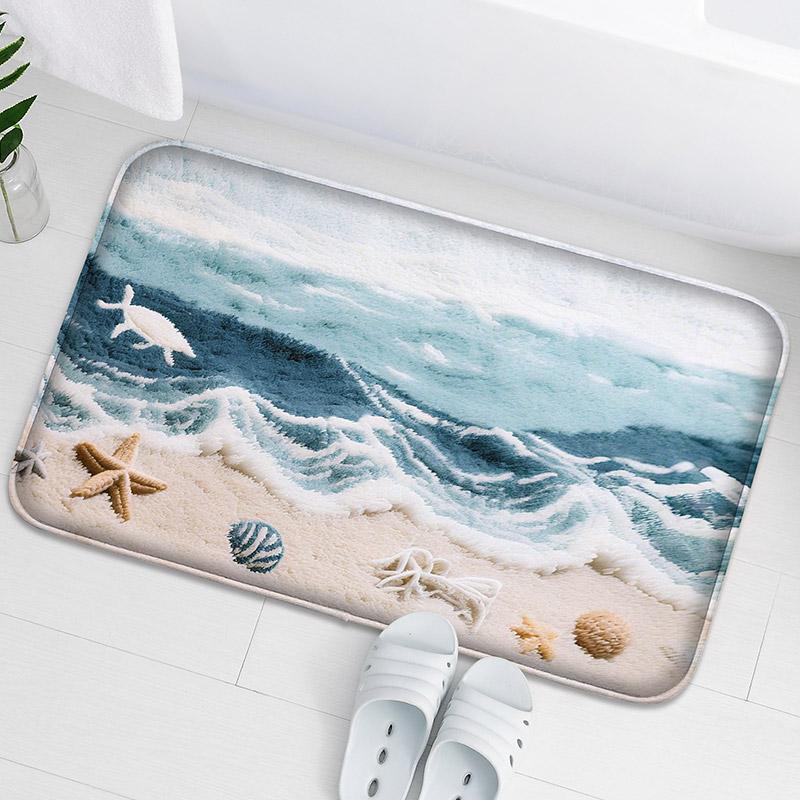 Octopus Pattern Anti Slip Floor Mat, Household Absorbent Foot Mat, Decorative Mat, Bathroom Small Carpet, Soft and Comfortable
