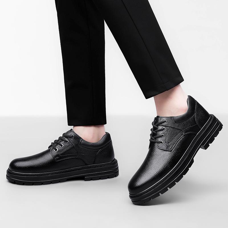 Fashion High Quality Brand Men's Genuine Leather Casual Shoes Wear-resistant Oxford Shoes Outdoor Breathable Men's Hiking Travel Shoes