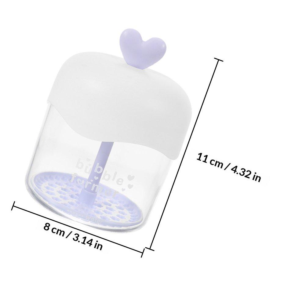 2Pcs Heart-Shaped Transparent Face Foam Maker for Travel Rich Dense Foam Facial Cleanser Skincare Tool Manual Bubble Foamer фиолетовый
