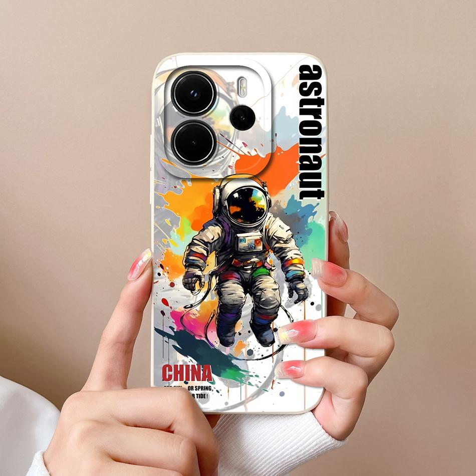 For Redmi Note 14 4G Europe Case Cute Cartoon Full Protection Funda For Redmi Note14 Liquid Silicone Shockproof Back Covers Capa