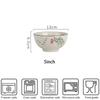 5inch Japanese Style Ceramic Rice Bowl Cereal Soup Dessert Snack Bowl Kitchen Salad Serving Bowl Tableware Microwave Safe 1pcs