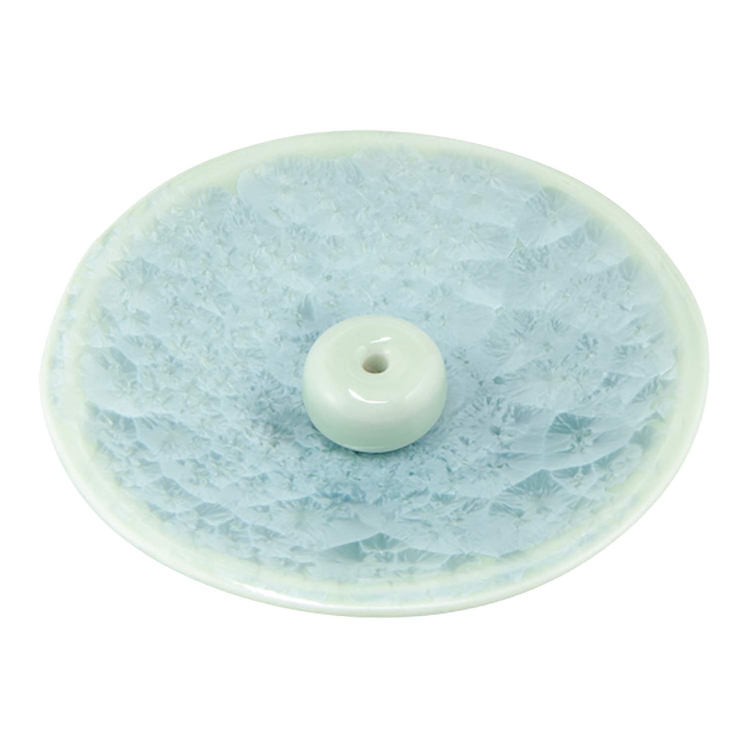 

Kyoto-yaki, Kiyomizu-yaki, Touan Kiln, Incense Holder Set, Flower Crystal, Green, YJT139, Made in Japan, 9.5cm