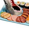 Shark Sushi Plates Handmade Ceramic Shark Shaped Appetizer Tray with Soy Sauce Bowl & Chopstick Rest Microwave & Dishwasher Safe