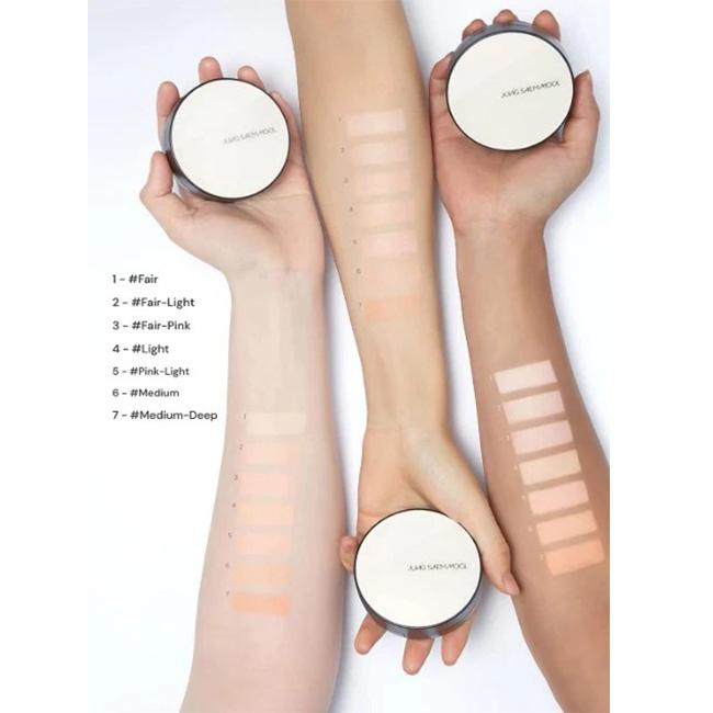 JUNGSAEMMOOL Essential Skin Nuder Kissen 14g+14g (Nachfüllen) 7 Farben, hautfreundliche Beschichtungspulver, die eine lang anhaltende Deckung ermöglichen