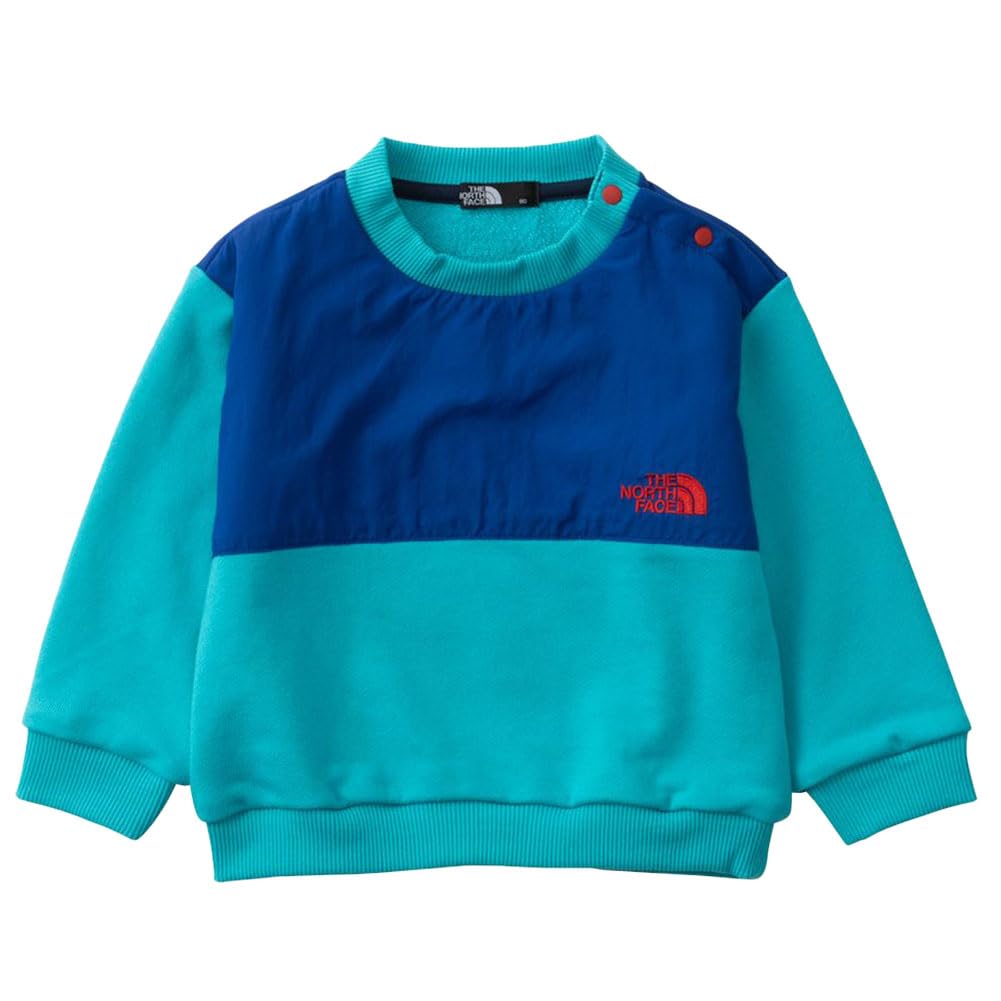 The North Face Baby Denali Sweat Unisex Cold Size 80 Crew, Fleece, Protection, Warmth, Anti-Static, Après Blue/TNF Blue,