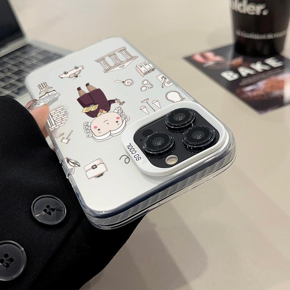 Cartoon Cute Profession Teacher Phone Case Matte Colored Silver For IPhone 17 15 14 16 13 12 11 Pro Max Plus XS X Shockproof Har
