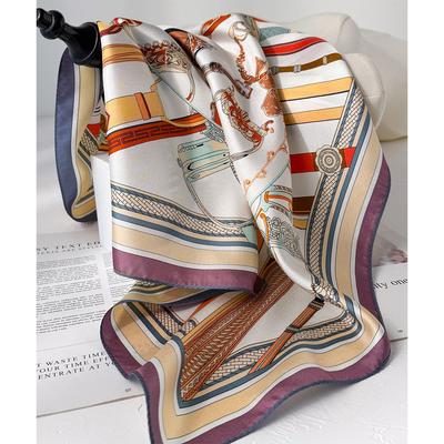 100% Natural Twill Silk Scarf for Women 65cm Neck Tie Double Side Female Foulard Shawl Wrap Square Neckerchief Hijab Scarves