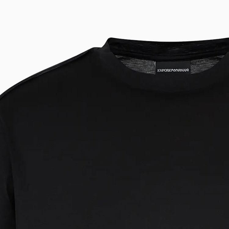 Emporio Armani Letter Logo Band Crew Neck Short Sleeve T-Shirt Men Tops Black 3D1TD3-1JUVZ-0999