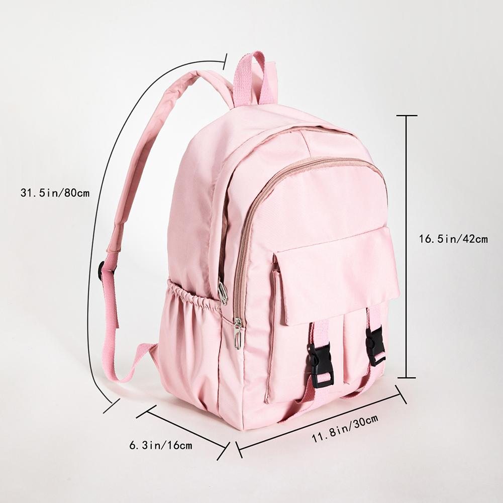 Sweet Soft Sister Solid Color Large Capacity Student Schoolbag School Season New College Students Ins Backpack Teen Girls Boys