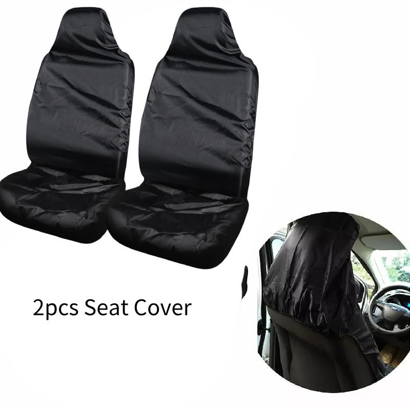 Seat Front 2pcs Covers Universal Car Van Waterproof Anti Dust Protector Black