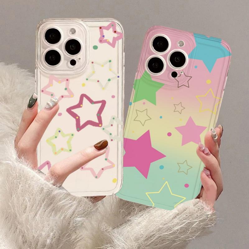Cute Flash Star Pattern Case For Samsung Galaxy S25 S24 S23 Ultra S22 S21 S20 Plus S23 S24 FE A56 A36 A26 Note 20 Ultra Cover