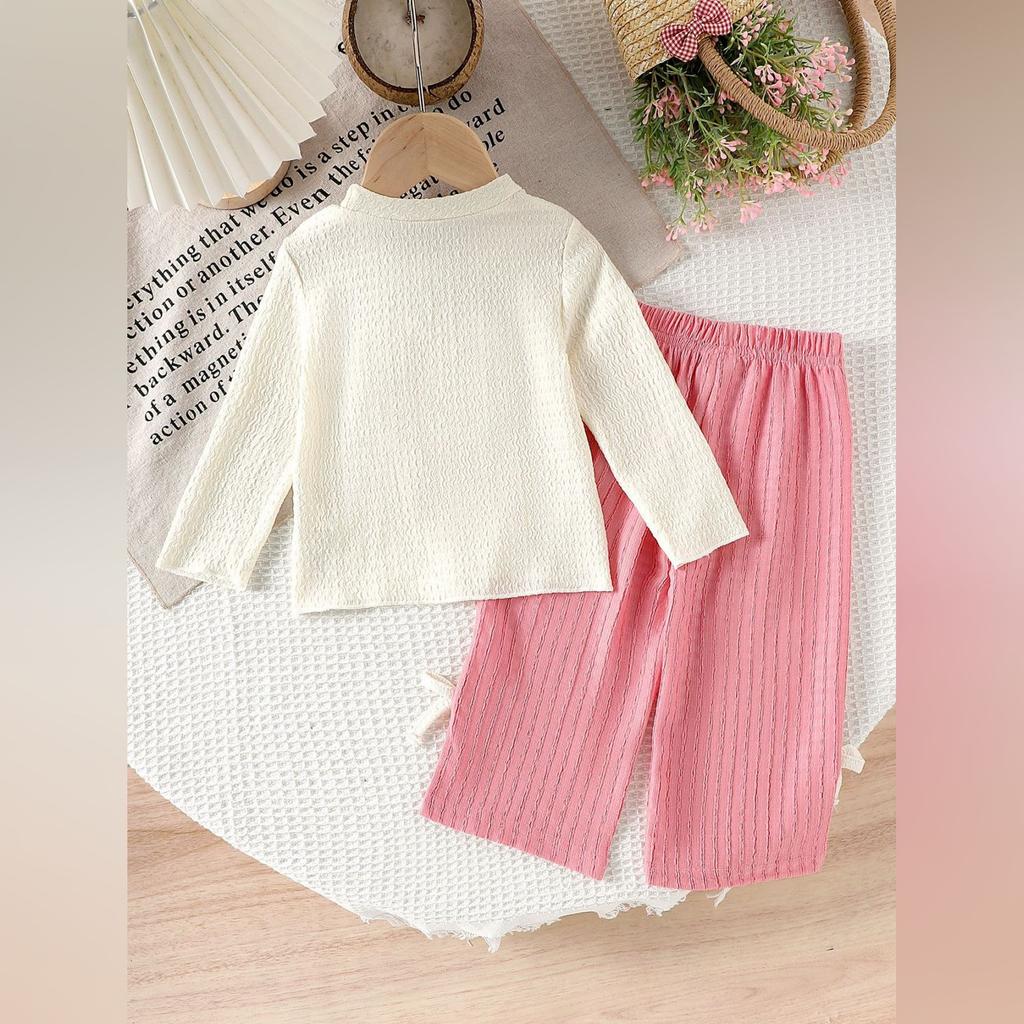 Kids Casual Long-Sleeve Set, Comfortable Daily Wear Outfits