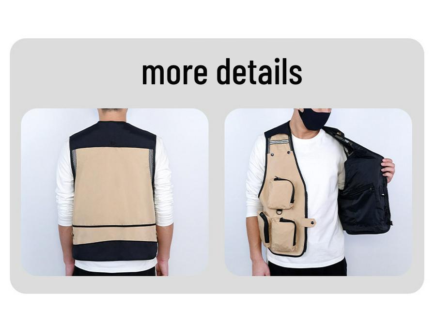 Outdoor Multi-Pocket Workwear Vest for Volunteers, Fishing, Photography, or Group Activities