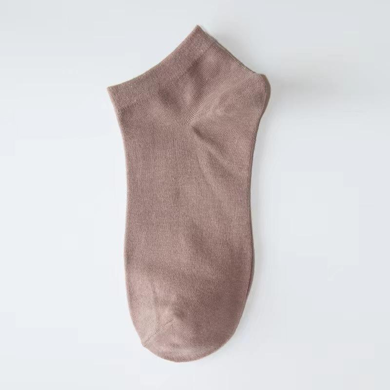 Men's Summer Thin Commercial Pure Color Sweat Absorbing Breathable Deodorant Low Top Socks