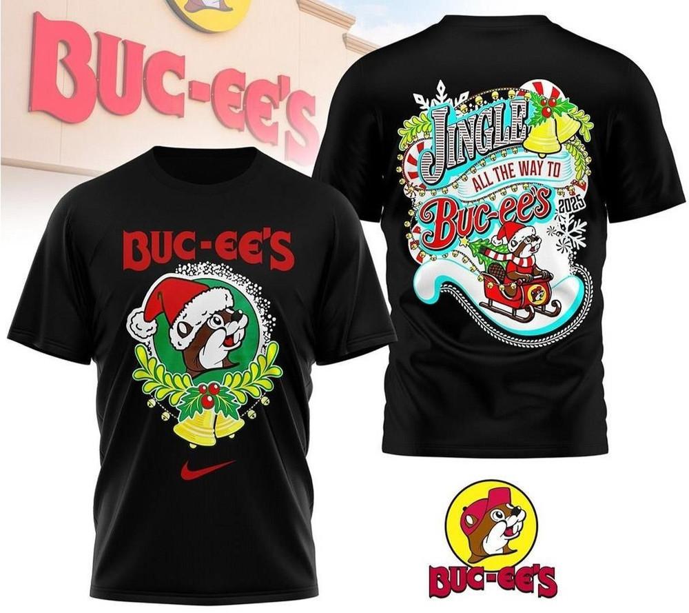 Buc-Ee’S Jingle All The Way To Christmas 2025 2 Side T-Shirt Unisex T-Shirt XXL