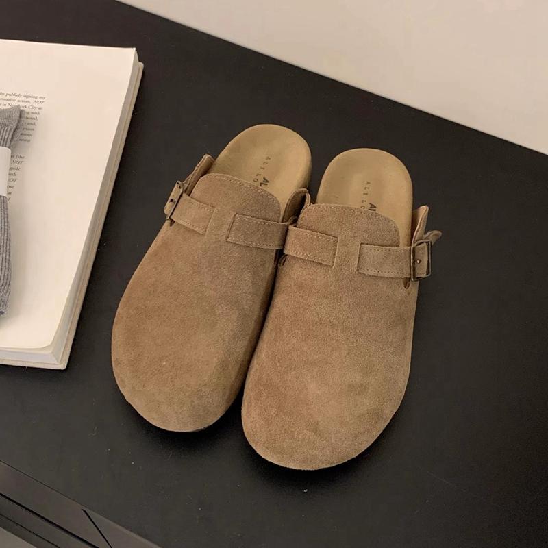 

Модные женские шлепанцы SUOJIALUN 2024 Осень Модные мюли с круглым носком, без застежки, на мягкой плоской подошве, уличные повседневные шлепанцы, сандалии 39 коричневый